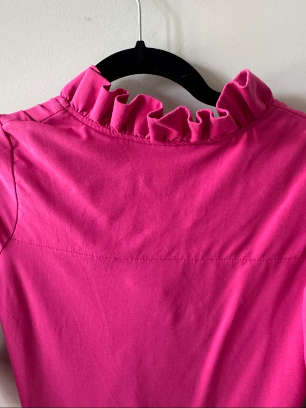 Barbara Erickson Ruffle V-Neck Top - Hot Pink - Picture 3 of 3